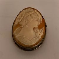 ANTICO CAMMEO SPILLA-PENDENTE IN ARGENTO