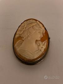 ANTICO CAMMEO SPILLA-PENDENTE IN ARGENTO