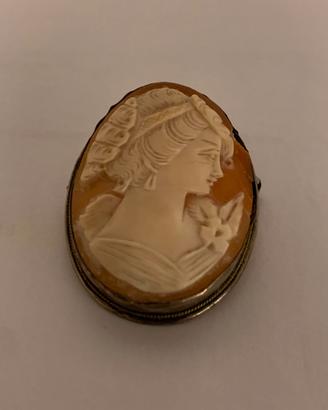 ANTICO CAMMEO SPILLA-PENDENTE IN ARGENTO