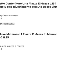 letto 1 piazza e 1/2 con materasso