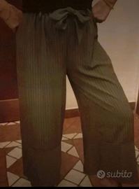 Pantalone gonna a righine verde militare New Colle
