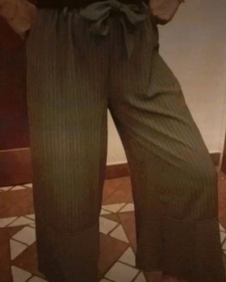 Pantalone gonna a righine verde militare New Colle