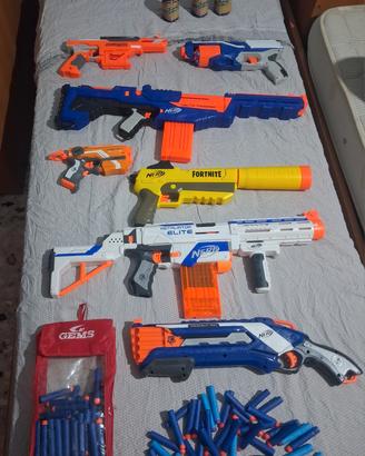 7 Nerf + munizioni + bersagli