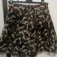 Gonna a palloncino maculata con tulle