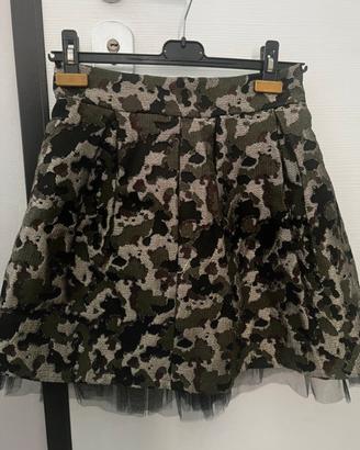 Gonna a palloncino maculata con tulle