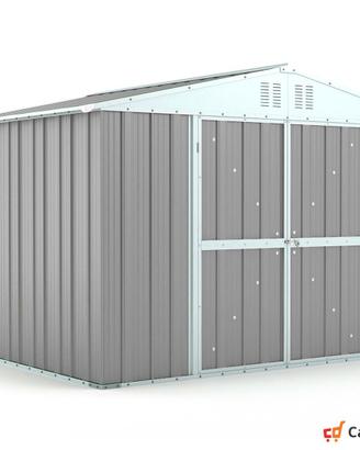 Box capanno giardino Acciaio 327x269 grigio chiaro