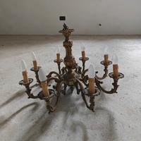 lampadario otto luci vintage 