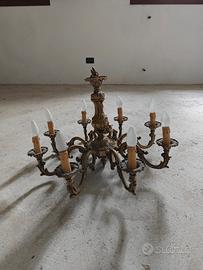 lampadario otto luci vintage 