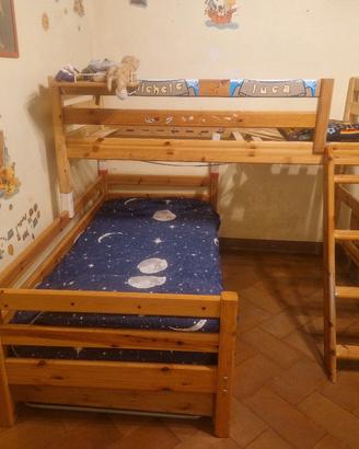 Letto Flexa singolo o a castello, + terzo letto