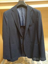 Giacca uomo 52 sportiva blu, asole aperte