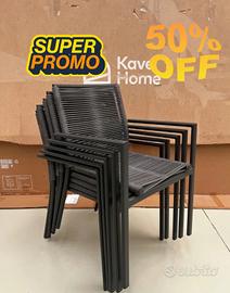 Sedia impilabile da esterno Culip kave home grigia