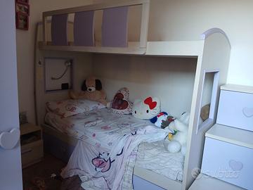 Letto a castello e gradini con contenitore 