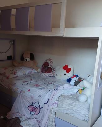 Letto a castello e gradini con contenitore 