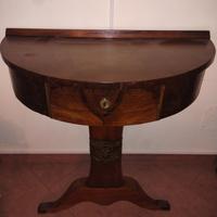 Console legno e ottone mobile epoca