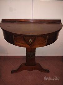 Console legno e ottone mobile epoca