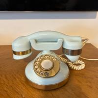Telefono Vintage Telcer Celeste Finiture Oro 18k