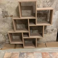 2 mobili design composto di quadrati legno chiaro