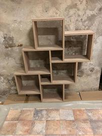 2 mobili design composto di quadrati legno chiaro