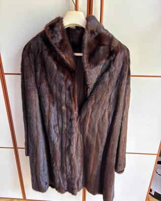 Pelliccia corta in visone originale  scuro