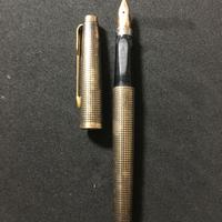 ~ Parker 75 Flat Top Sterling Silver &14K G.F. Fou