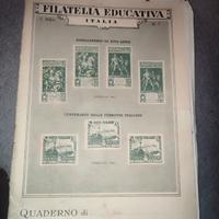 Quaderno di filatelia educativa Italia