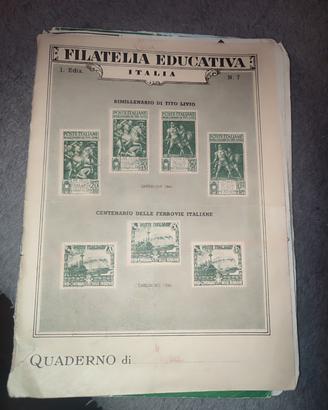 Quaderno di filatelia educativa Italia