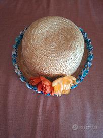 Cappello in paglia floreale 