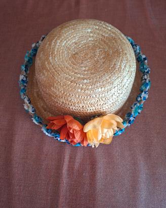 Cappello in paglia floreale 