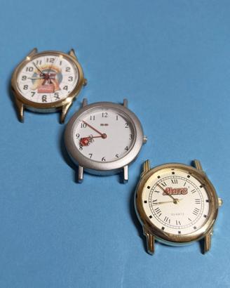Lotto di 3 orologi pubblicitari anni '90