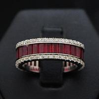 VERETTA GIRODITO ORO 18KT DIAMANTI 0.46CT RUBINI