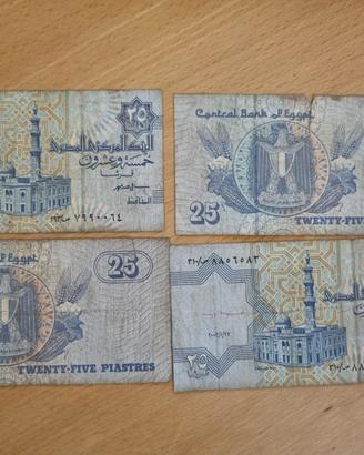 4 Banconote, Egitto, 25 Piastres