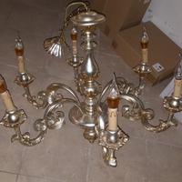 Lampadario foglia oro