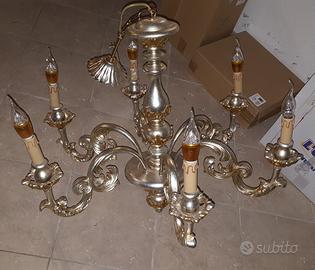 Lampadario foglia oro