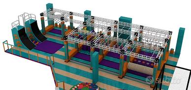 Percorso Ninja Warrior per Parchi Divertimento