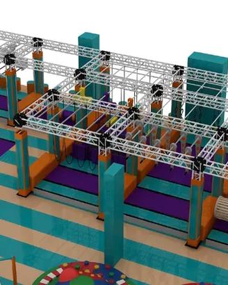 Percorso Ninja Warrior per Parchi Divertimento