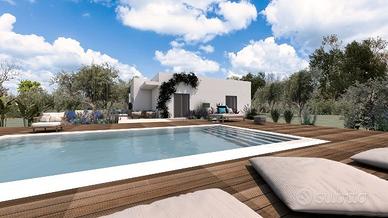 Villa con piscina-terreno con progetto approvato