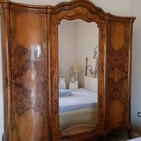 armadio 3 ante in radica di noce