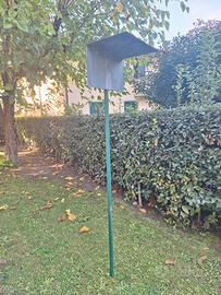 Palo e tettoia per appendere gabbie uccelli canori