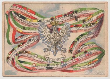 Cartolina orig. italiana arma Cavalleria medaglia