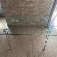 Tavolo vetro con gambe cromate NUOVO