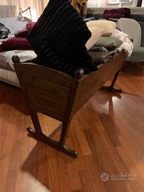 Culla a dondolo in legno massello – vintage – 125×