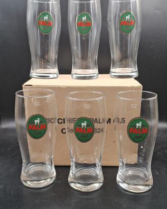 Set 6 bicchieri birra Palm 0,5 L in vetro