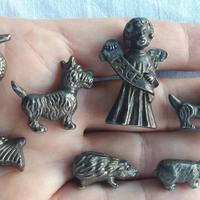 piccoli animali e angioletto in metallo vintage