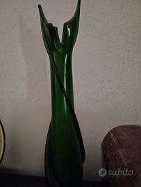 vaso in vetro verde vintage