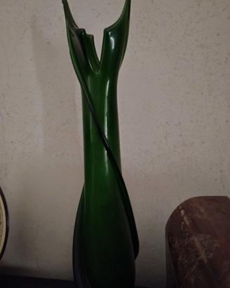 vaso in vetro verde vintage
