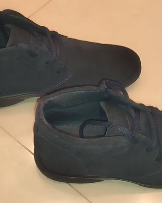 Polacchini Stivaletti pelle blu nuovi