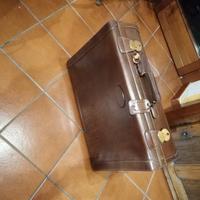 valigia vintage in cuoio/pelle