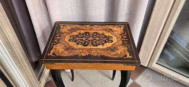 Tavolino intarsio sorrentino portagioie - Carillon