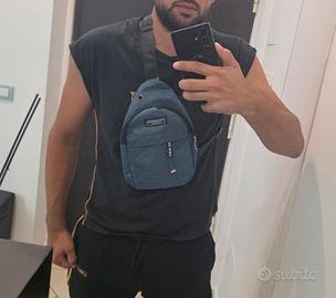 Borsello uomo blu, leggero, pratico e nuovo