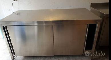 Tavolo cassettiera in acciaio inox